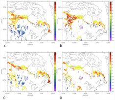 Map of the difference in biomass from transient simulation and equilibrium simulation